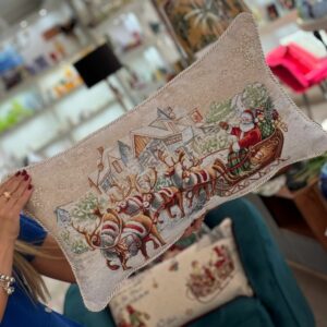 IL MAGGIOLINO - Cuscino decorativo Natalizio con fodera in gobelin