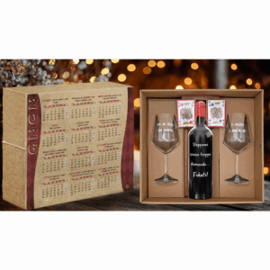 QUADRI & QUADRI - SCATOLA REGALO CON VINO ROSATO E CALICI