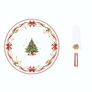 EASY LIFE - CRISTMAS MEMORIES PIATTO PANETTONE CON PALETTA DECORO ALBERO