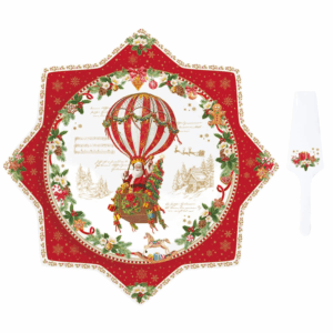 EASY LIFE - CRISTMAS MEMORIES PIATTO PANETTONE CON PALETTA DECORO BABBO NATALE