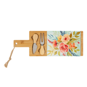 LE STELLE - Set 3 Pezzi Tagliere Legno e Posate Formaggio